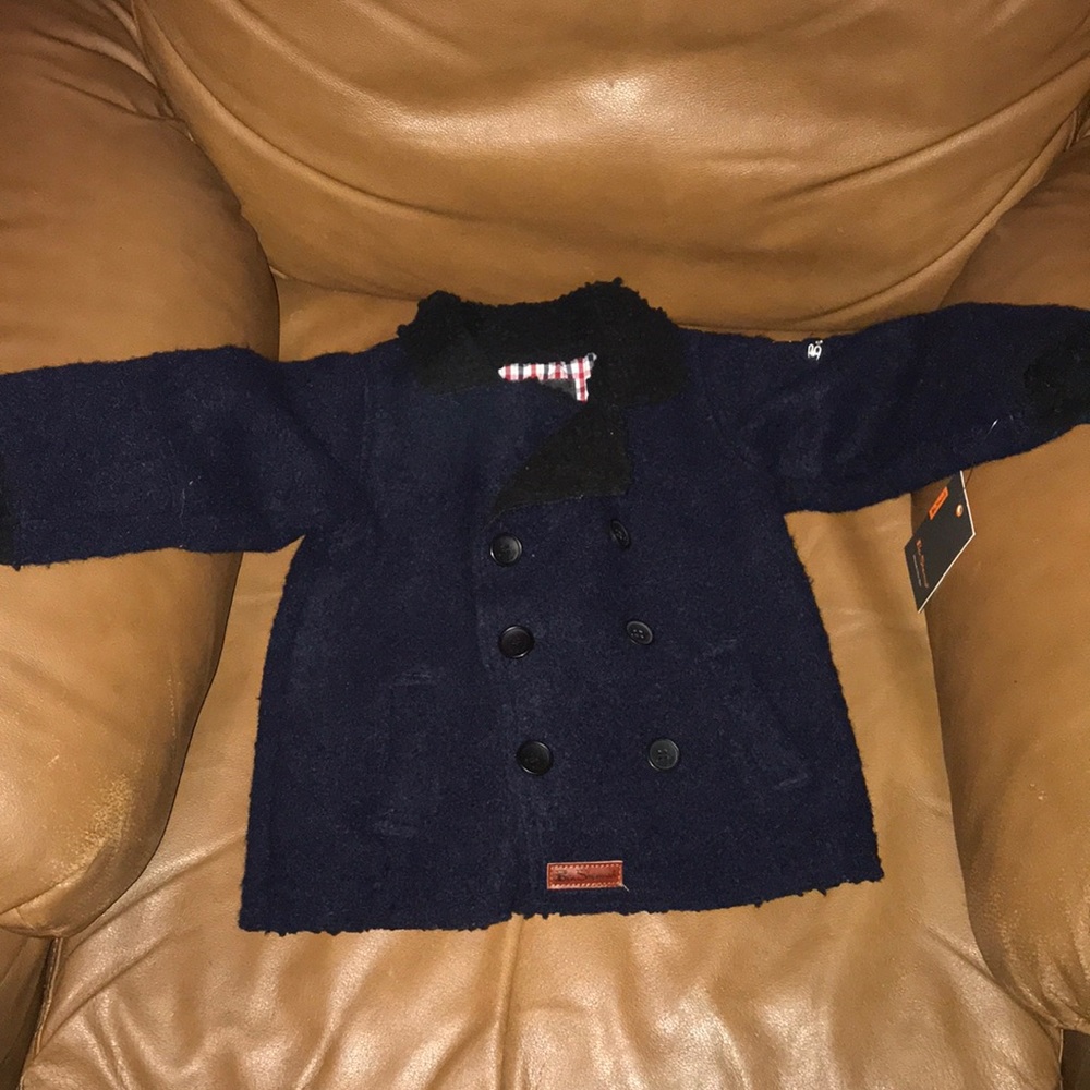 24 mth Navy Blue faux wool toddler Peacoat